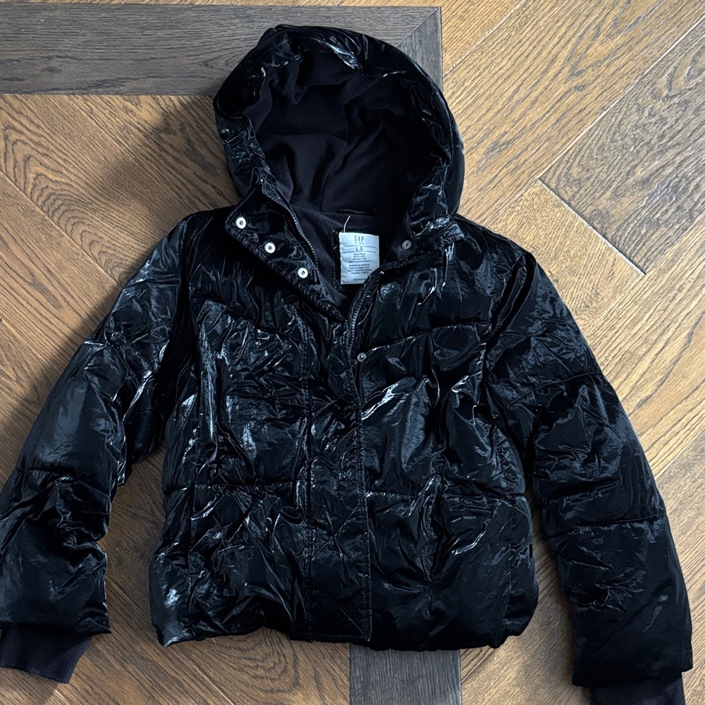 GAP Shiny Black Kids Puffer Jacket